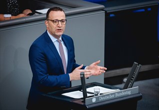 Jens Spahn, CDU, speaks at the 170th sitting of the German Bundestag in Berlin, 17 May 2024