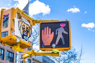 Love pedestrian traffic light, Williamsburg, Brooklyn, New York City