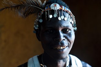 Portrait of a young man from the Turkana tribe Kenya