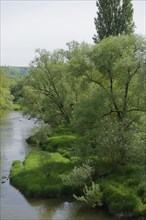 Middle Jagst valley in spring, May, river valley, river, Jagst, Hohebach, Doerzbach-Hohebach,
