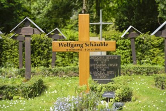 Grave of Wolfgang Schaeuble, Waldbach Cemetery, Offenburg, Baden-Wuerttemberg, Germany, Europe