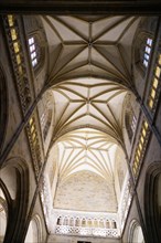 The Iglesia de San Anton church on the Nervion river in Bilbao, A cathedral with a high ceiling and