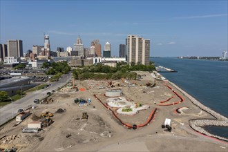 Detroit, Michigan, Construction of the a new park on Detroit's west riverfront. The 22-acre Ralph C