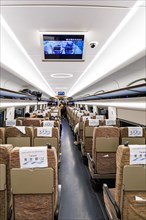 2nd class interior of the China Railway CR high-speed CR400AF Fuxing Railway train in Hong Kong,