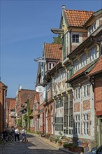 Half-timbered houses, Elbstrasse, Old Town, Lauenburg, Schleswig-Holstein, Germany, Europe