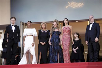 Cannes, France, 17.5.2024: Mike Faist, Sophie Wilde, Iris Knobloch, Caroline Scheufele and Demi