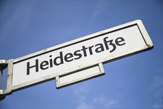 Street sign Heidestrasse, Europacity, Moabit, Mitte, Berlin, Germany, Europe