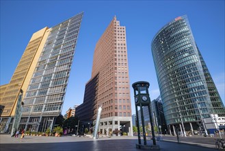 Potsdamer Platz, skyscrapers, Renzo Piano 11, Kollhoff Tower, railway tower, Sony Center, historic