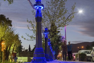 Railing illuminated with Led technology in Shiraz, Shiras, Iran, Asia