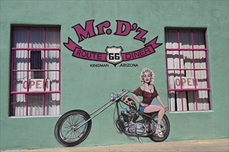 Mural of Mr D'z Diner on Route 66, Kingman, Arizona