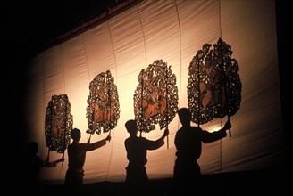 Shadow puppet theatre, nang, Thailand, Asia