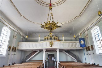 Organ loft, Kronburg Filial Church, Kronburg, Allgaeu, Swabia, Bavaria, Germany, Europe