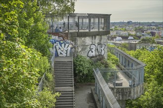 Viewing platform, Flak tower, Volkspark Humboldthain, Gesundbrunnen, Mitte, Berlin, Germany, Europe