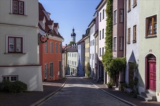 Houses in the Alte Bergstrasse, historic old town of Landsberg am Lech, Upper Bavaria, Bavaria,