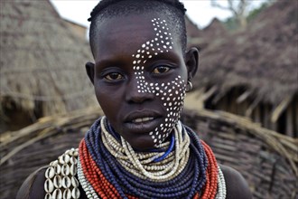 Woman from the Karo tribe, Omo valley, Ethiopia, Africa