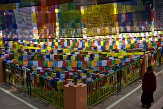 Tibetan buddhist flags at Bodhgaya, India. Bodhgaya is the place where the Buddha has attained