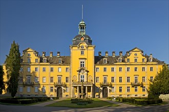 Front view of Bueckeburg Castle, ancestral seat of the House of Schaumburg-Lippe, Bueckeburg, Lower