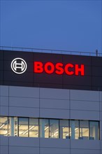 Logo of Robert Bosch GmbH on the facade of a building, Waiblingen, Baden-Wuerttemberg, Germany,