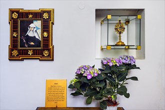 Devotional corner with picture of St. Crescentia and monstrance, former monastery church of St.