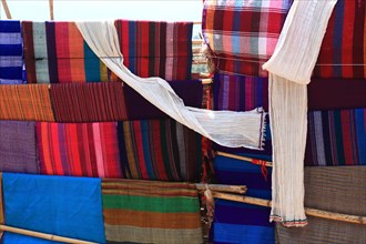 South Ethiopia, souvenirs on the street, handicrafts, home-made shawls, scarves, Ethiopia, Africa