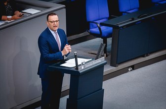 Jens Spahn, CDU, speaks at the 170th sitting of the German Bundestag in Berlin, 17 May 2024