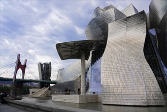 Guggenheim Museum, Bilbao, Basque Country, Spain, Europe, A modern building with shiny surfaces
