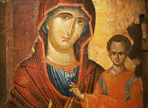 Icon called The virgin Hodeghetria, 16th century, Museum of Bulgarian icons in Sofia, Bulgaria.