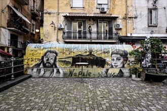 Pictures of Sophia Loren and Bud Spencer at a house in Naples old town, 02.05.2024, Naples, Italy,