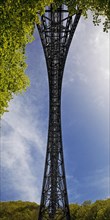 View of the Muengsten Bridge, the highest railway bridge in Germany between Solingen and Remscheid,