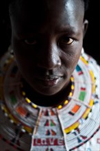 Portrait of a young woman from the Samburu tribe, Kenya, Africa