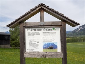 Information board, Irdning gallows, Irdning, Styria, Austria, Europe