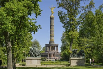 Victory Column, Fasanerieallee, Grosser Tiergarten, Tiergarten, Mitte, Berlin, Germany, Europe