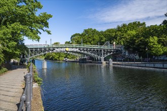 Landwehrkanal, Lichtensteinbruecke, Rosa Luxemburg Steg, Tiergarten, Mitte, Berlin-Tiergarten,