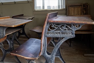 Fort Dodge, Iowa, A Sears Roebuck student desk at the Border Planes School in the Fort Museum and