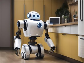 Android, Robot to help with housework in the kitchen, Symbolic image of artificial intelligence
