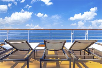 Luxury cruise ship sailing in the sea on Caribbean vacation. Scenic ocean views from deck