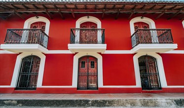 Architecture of colorful houses of Granada