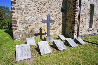 Gravestones of the von Manteuffel family at Krossen village church, Dahme-Spreewald, Brandenburg,