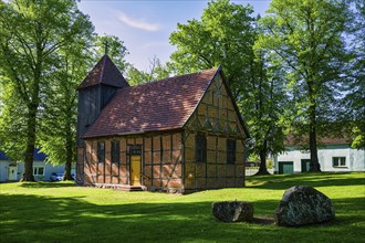 Petrol village church, Kritzow, Mecklenburg-Western Pomerania, Germany, Europe