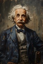 Oil-painted portrait of the physicist Albert Einstein, modern interpretation, AI generated, AI