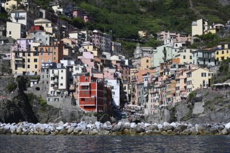 Riomaggiore village, Cinque Terre, Ligurian sea, Liguria, Italy, Europe