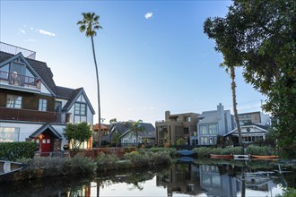 Venice Canal and its picturesque houses, located in Los Angeles, California