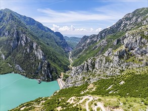 Bovilla Lake and Mountains, Bovilla Reservoir, Tirana, Albania, Europe