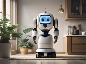 Android, Robot to help with housework in the kitchen, Symbolic image of artificial intelligence