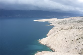 Lunar landscape, coast of the island of Pag, Zadar, Dalmatia, Croatia, Europe