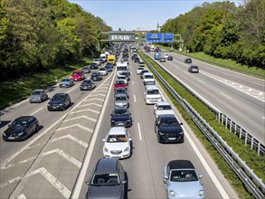 Traffic jam on the A7 motorway, Munich, Germany, Europe
