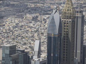 Modern skyscrapers and urban landscape in good weather, Dubai, Arab Emirates