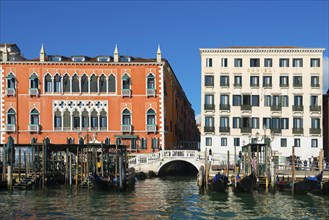Luxury and Famous Five Stars Hotel Danieli on the Grand Canal in a Sunny Day in Venice, Veneto,