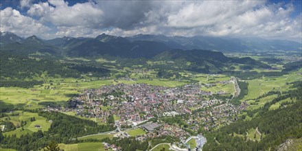 Panorama from Schattenberg, 1692m, on Oberstdorf, Allgaeu, Bavaria, Germany, Europe
