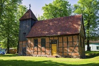 Petrol village church, Kritzow, Mecklenburg-Western Pomerania, Germany, Europe